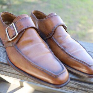 StefanoBi 9.5 Italian Brown Monkstrap Mens Dress Shoes